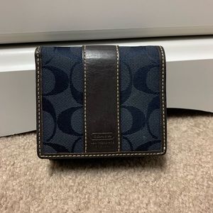 Navy and Brown Coach Wallet